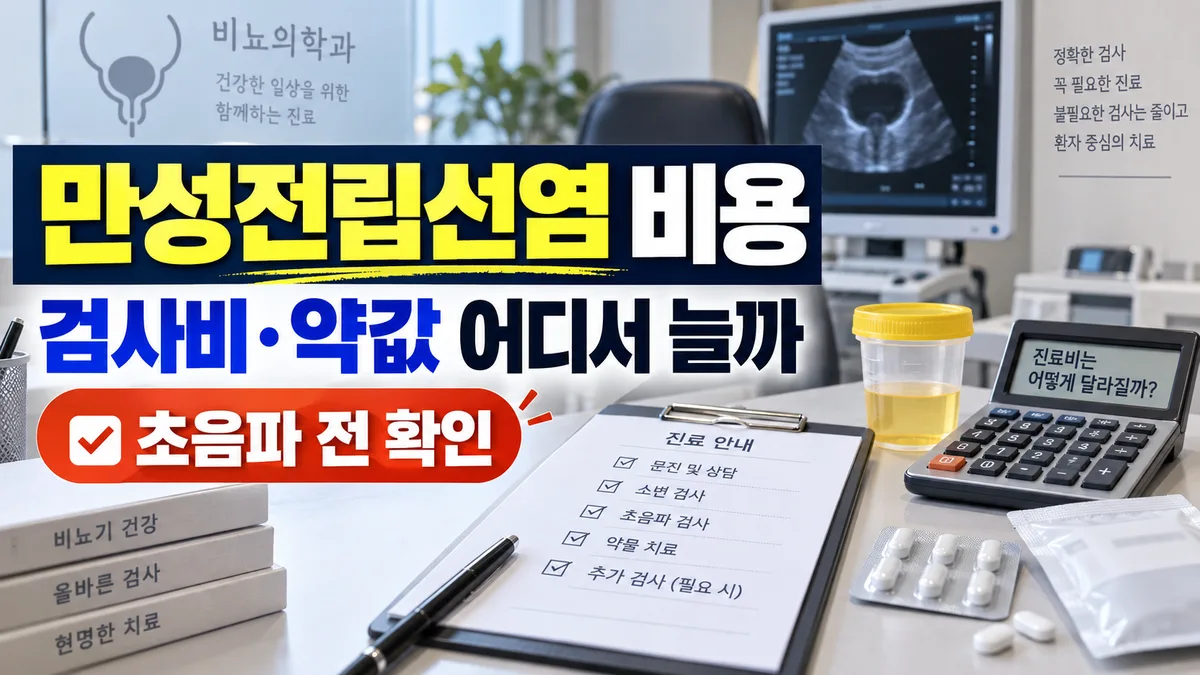 만성전립선염 치료비, 비뇨기과 진료·검사 비용