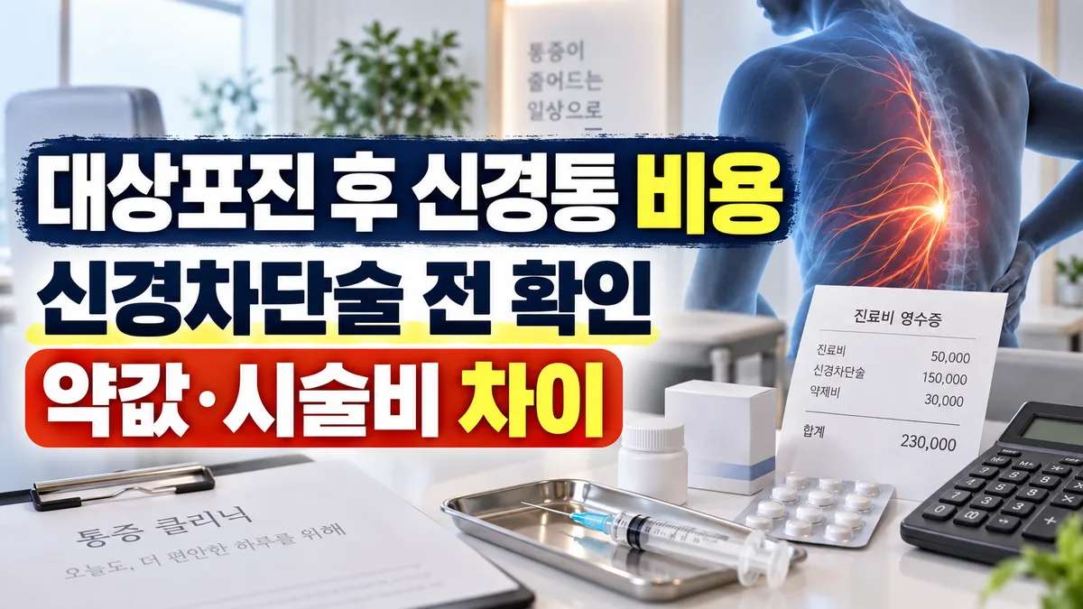 대상포진 후 신경통 치료비, 신경차단술 비용과 급여기준