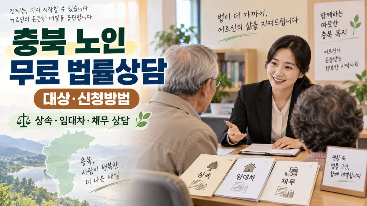 충북 노인 무료 법률상담 지원사업, 대상과 신청방법