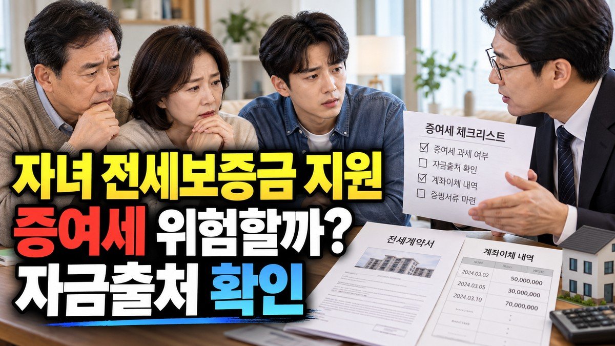 자녀에게 전세보증금 무상 지원, 증여세 문제 생길까