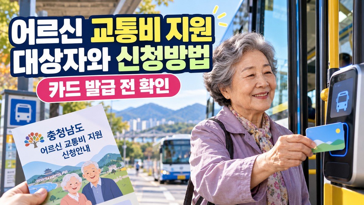 충남 어르신 교통비 지원 대상과 신청방법