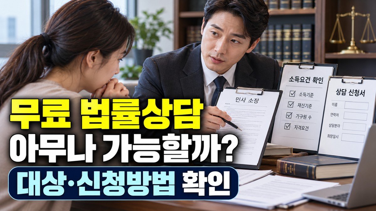 무료 법률상담, 아무나 받을 수 있을까? 대상·신청방법·상담 가능한 범위