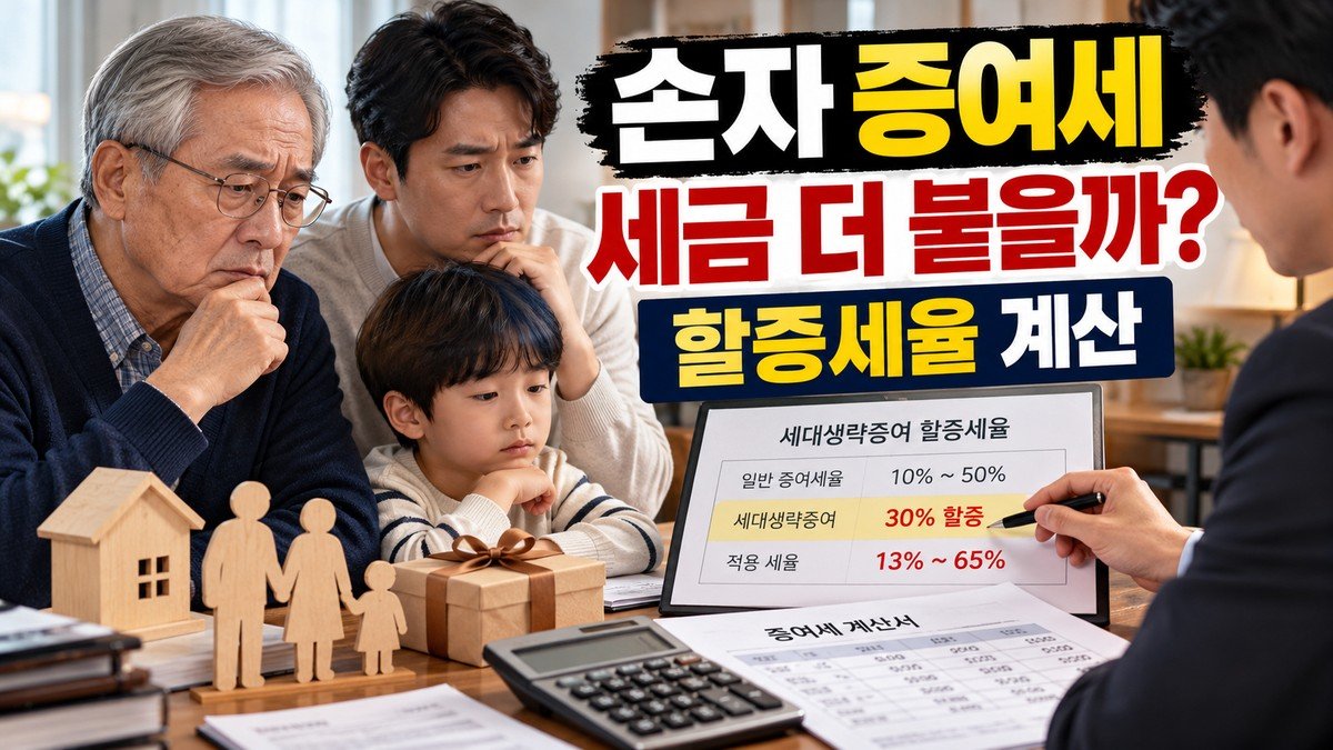 손자에게 직접 증여하면 세금이 더 붙는다? 세대생략증여 할증세율 계산법