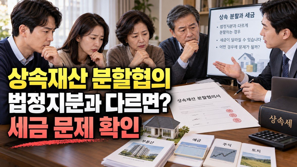 상속재산 분할협의, 법정지분과 다르게 나누면 세금 문제 생길까