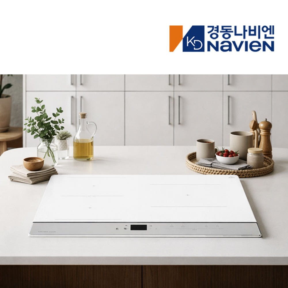 경동 나비엔매직 1등급 3구 인덕션 슈퍼플렉스존 전기레인지 빌트인 · 화이트 실버