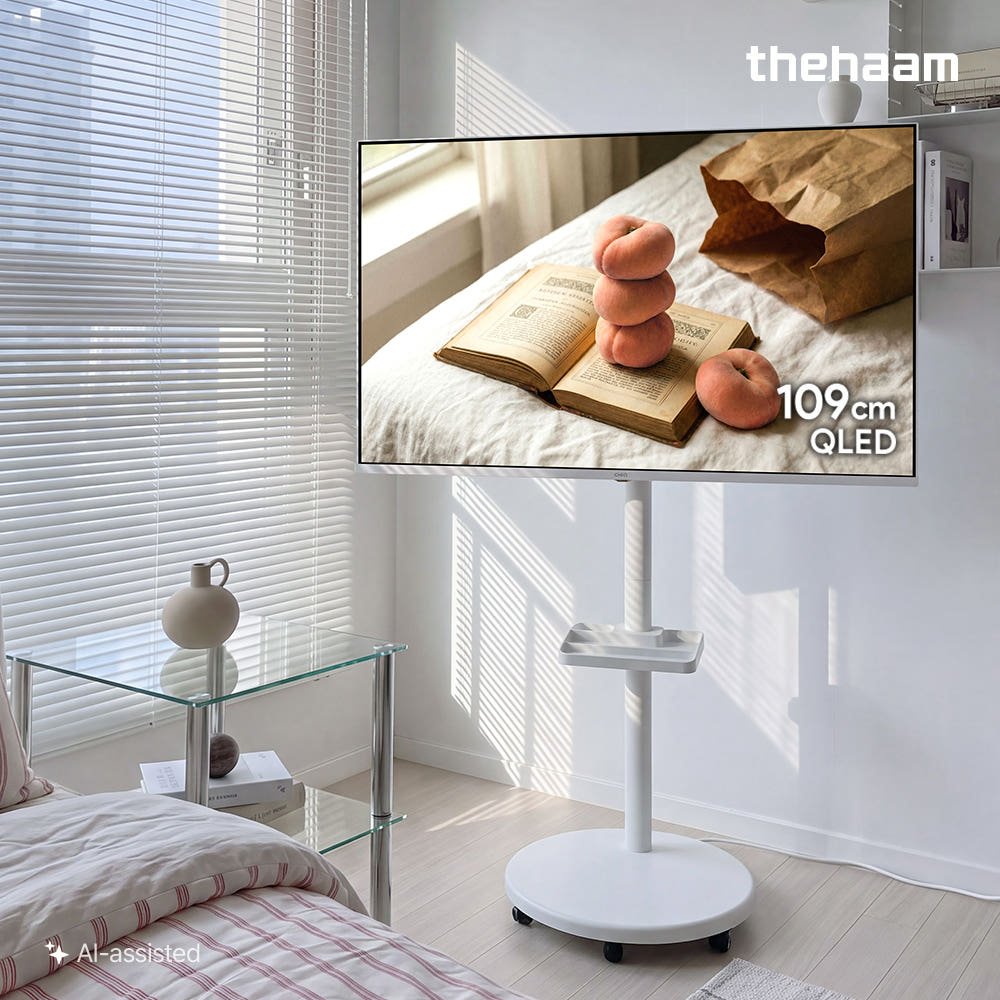 더함 삼탠바이미 스마트 QLED 라이트 109cm(43인치) · 이동식 스탠드