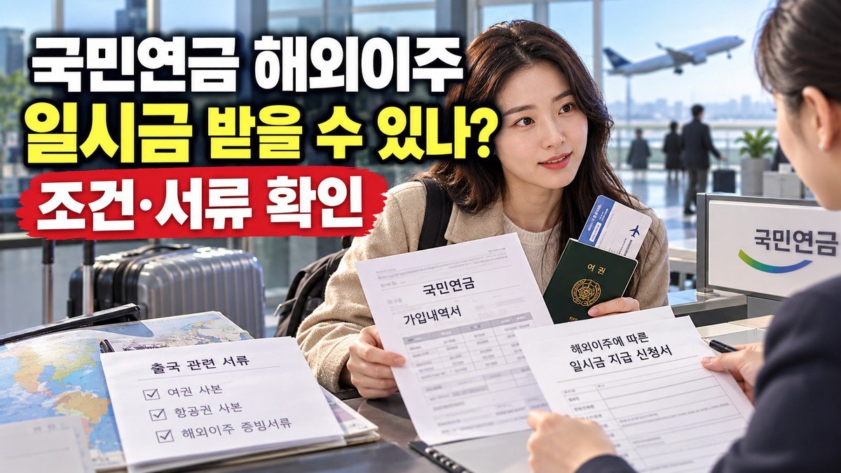 국민연금 해외이주, 일시금으로 받을 수 있는 조건