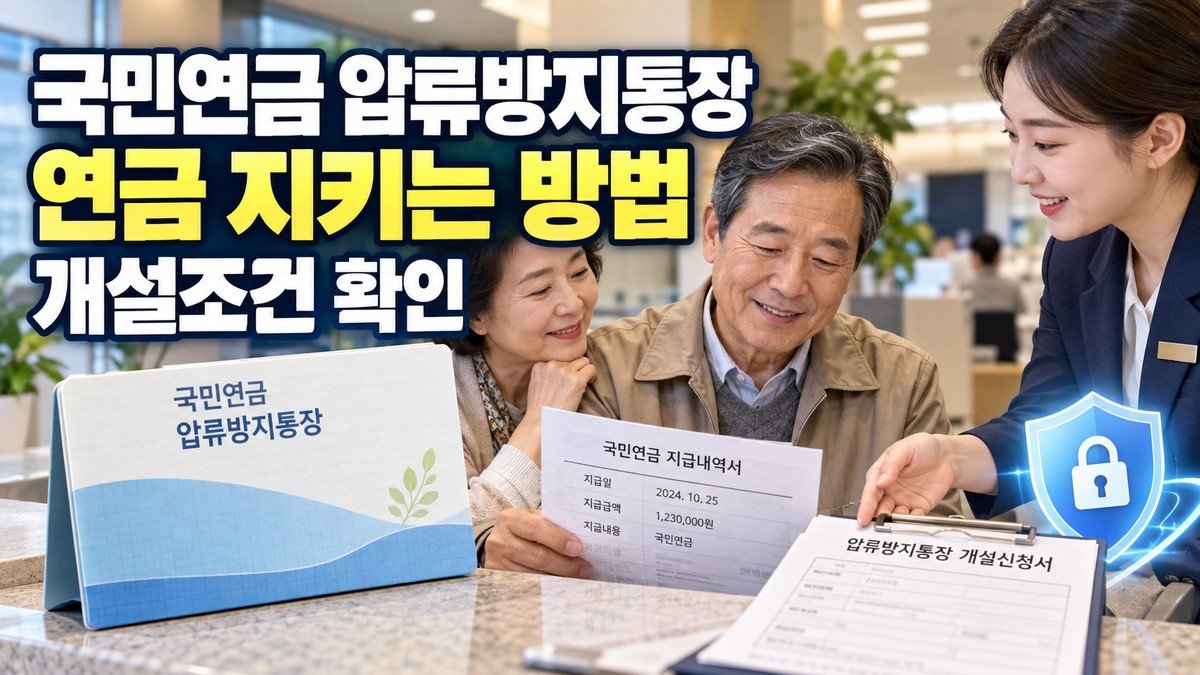 국민연금 압류방지통장, 연금이 들어오면 왜 압류되지 않을까? 개설 조건과 사용법