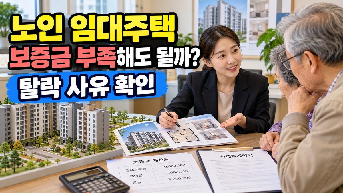 노인 임대주택 신청, 보증금이 부족해도 입주할 수 있을까? 조건과 탈락 사유
