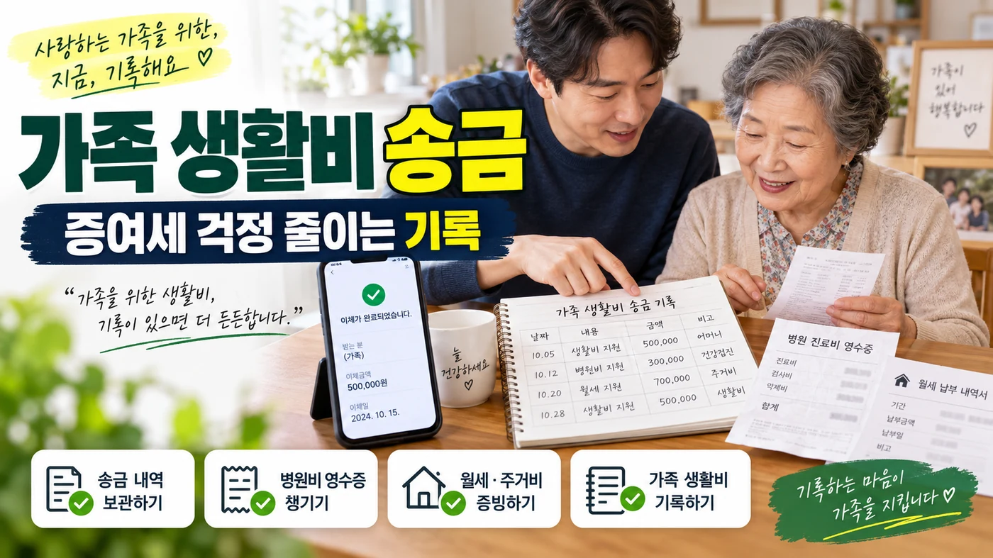 증여세가 걱정될 때 가족 간 생활비 송금은 어떻게 기록해야 할까?