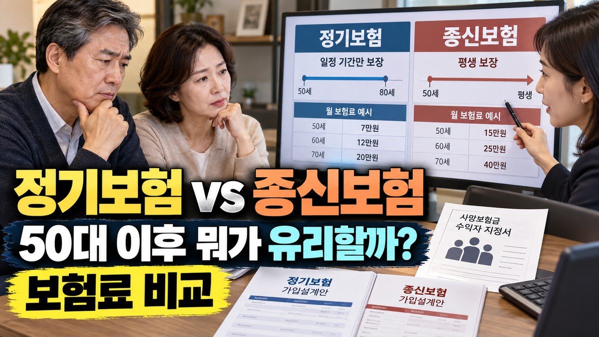 정기보험과 종신보험, 50대 이후 가입하면 뭐가 유리할까